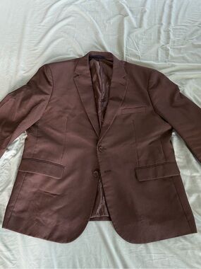 Men's Brown Two-Button Notch Lapel Blazer